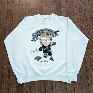1988 Wayne Gretzky Caricature LA Kings Woody Sports FOTL Crewneck Made in USA L